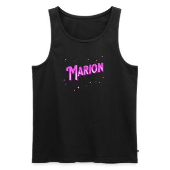 Nom Marion personnalisé - Débardeur bio Premium Homme - noir - Devant - AI Model Male 178 light (178cm)