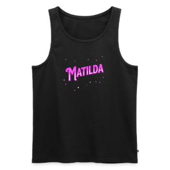 Matilda Namen personalisiert - Männer Premium Bio Tank Top - Schwarz - Vorne - AI Model Male 178 light (178cm)