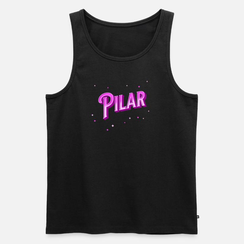 Pilar Namen personalisiert - Männer Premium Bio Tank Top - Schwarz