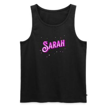 Sarah Namen personalisiert - Männer Premium Bio Tank Top - Schwarz - Vorne - AI Model Male 178 light (178cm)