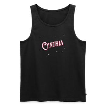 Prénom Cynthia personnalisé - Débardeur bio Premium Homme - noir - Devant - Michal (187cm)