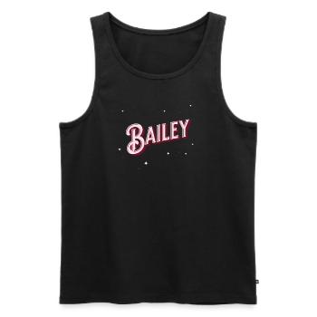 Prénom Bailey personnalisé - Débardeur bio Premium Homme - noir - Devant - AI Model Male 178 light (178cm)