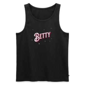 Prénom Betty personnalisé - Débardeur bio Premium Homme - noir - Devant - Michal (187cm)