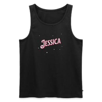 Jessica Namen personalisiert - Männer Premium Bio Tank Top - Schwarz - Vorne - AI Model Male 178 light (178cm)