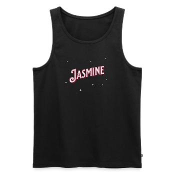 Jasmine name personalized - Men's Premium Organic Tank Top - black - Front - AI Model Male 178 light (178cm)