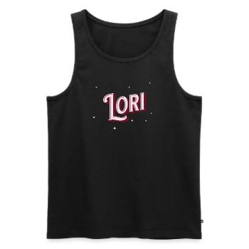 Lori Namen personalisiert - Männer Premium Bio Tank Top - Schwarz - Vorne - AI Model Male 178 light (178cm)