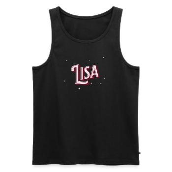 Prénom Lisa personnalisé - Débardeur bio Premium Homme - noir - Devant - AI Model Male 178 light (178cm)