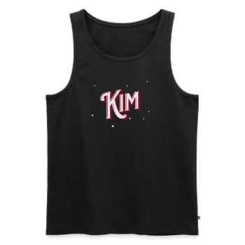 Personalized Kim name - Men's Premium Organic Tank Top - black - Front - AI Model Male 178 light (178cm)