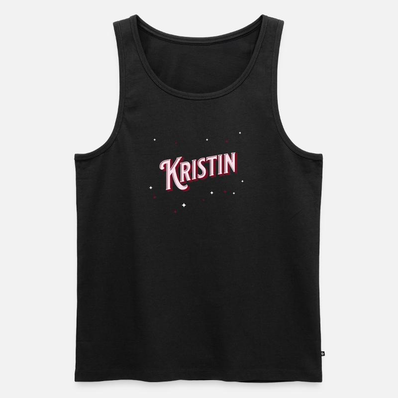 Kristin name personalized - Men's Premium Organic Tank Top - black