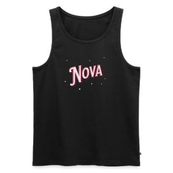 Nom Nova personnalisé - Débardeur bio Premium Homme - noir - Devant - AI Model Male 178 light (178cm)