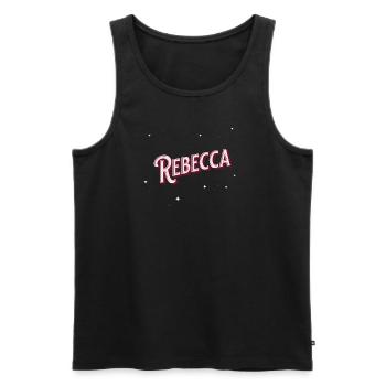 Le nom de Rebecca personnalisé - Débardeur bio Premium Homme - noir - Devant - Michal (187cm)