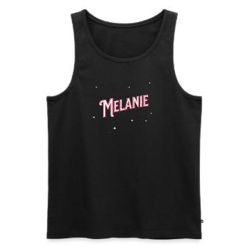 Mélanie nom personnalisé - Débardeur bio Premium Homme - noir - Devant - AI Model Male 178 light (178cm)