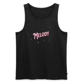 Melody name personalized - Men's Premium Organic Tank Top - black - Front - AI Model Male 178 light (178cm)