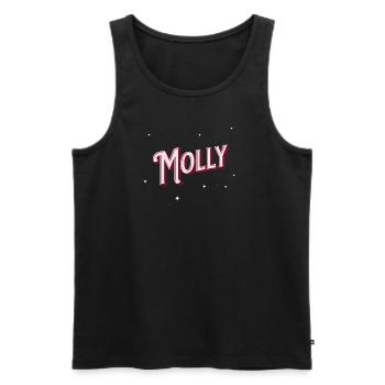 Nom Molly personnalisé - Débardeur bio Premium Homme - noir - Devant - AI Model Male 178 light (178cm)