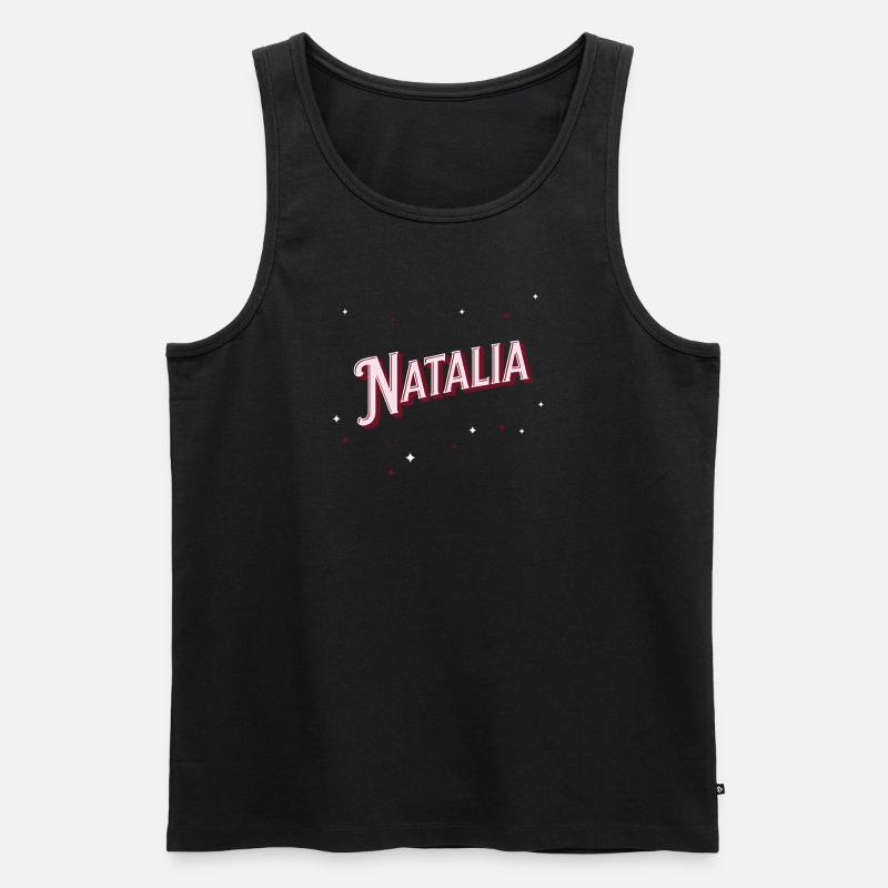 Natalia's name personalized - Men's Premium Organic Tank Top - black
