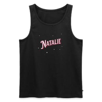 Le prénom de Natalie personnalisé - Débardeur bio Premium Homme - noir - Devant - AI Model Male 178 light (178cm)