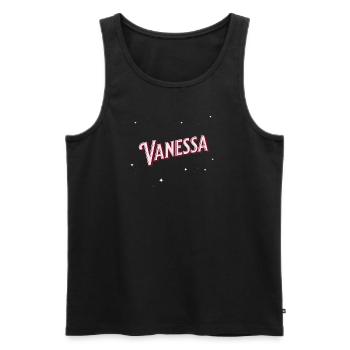 Vanessa name personalized - Men's Premium Organic Tank Top - black - Front - AI Model Male 178 light (178cm)