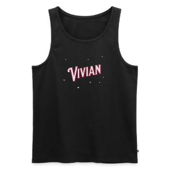 Vivian Namen personalisiert - Männer Premium Bio Tank Top - Schwarz - Vorne - AI Model Male 178 light (178cm)