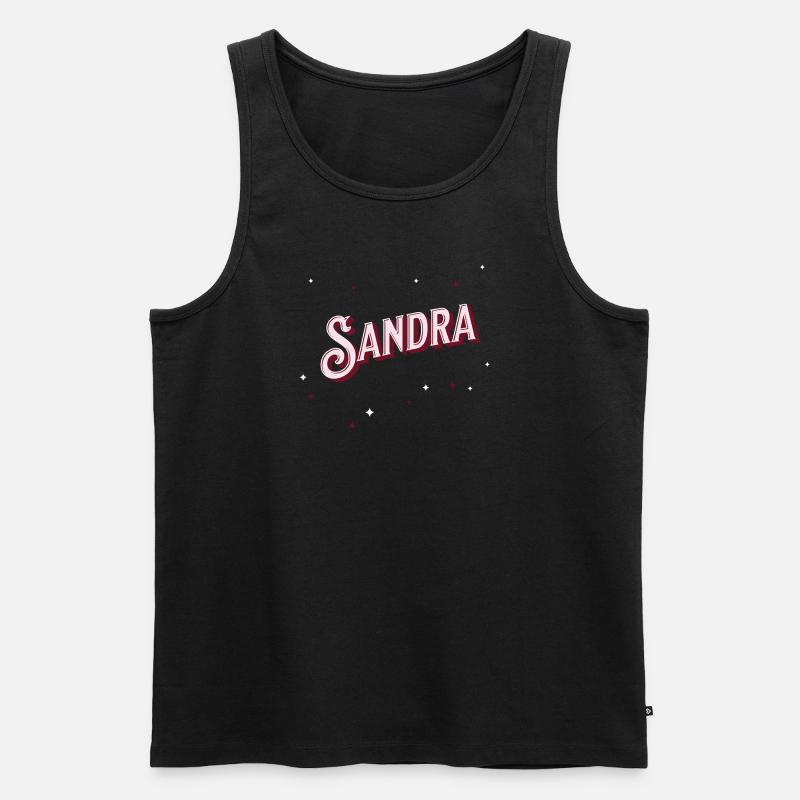 Sandra Namen personalisiert - Männer Premium Bio Tank Top - Schwarz