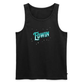 Edwin Namen personalisiert - Männer Premium Bio Tank Top - Schwarz - Vorne - AI Model Male 178 light (178cm)