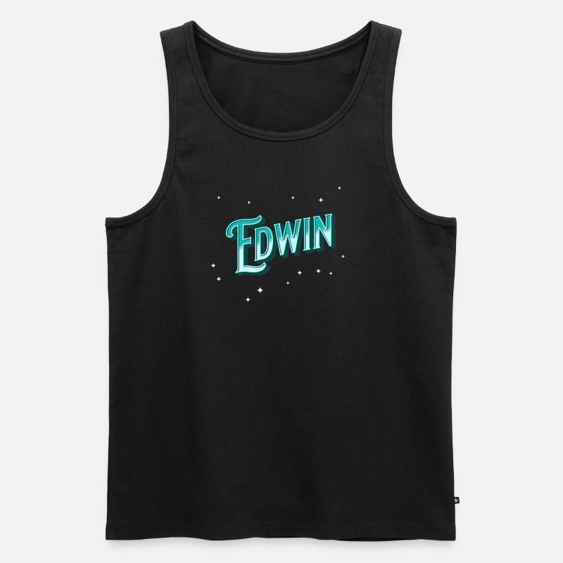 Edwin Namen personalisiert - Männer Premium Bio Tank Top - Schwarz