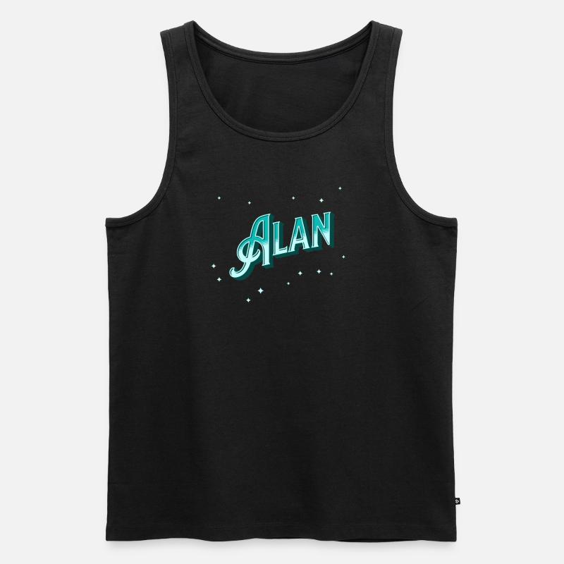 Alan name personalized - Men's Premium Organic Tank Top - black