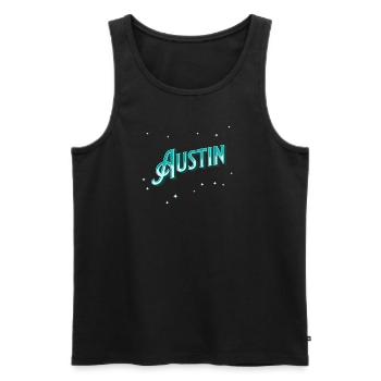 Austin Namen personalisiert - Männer Premium Bio Tank Top - Schwarz - Vorne - AI Model Male 178 light (178cm)