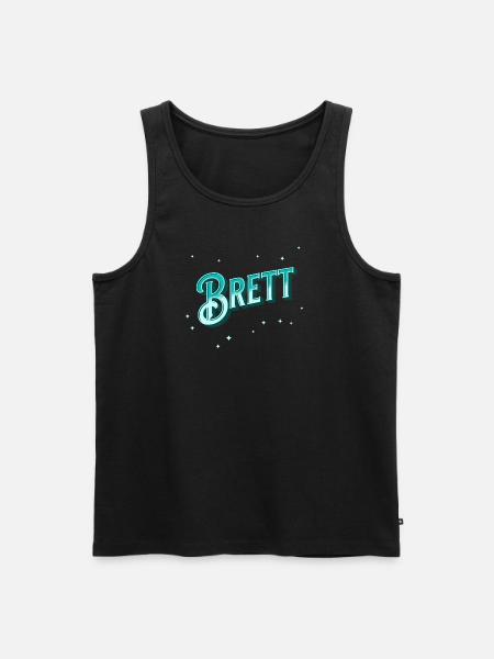 Brett name personalized - Men's Premium Organic Tank Top - black