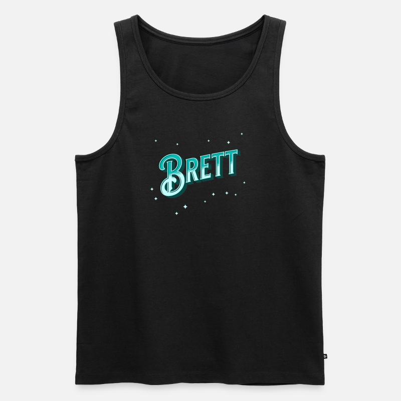 Brett name personalized - Men's Premium Organic Tank Top - black