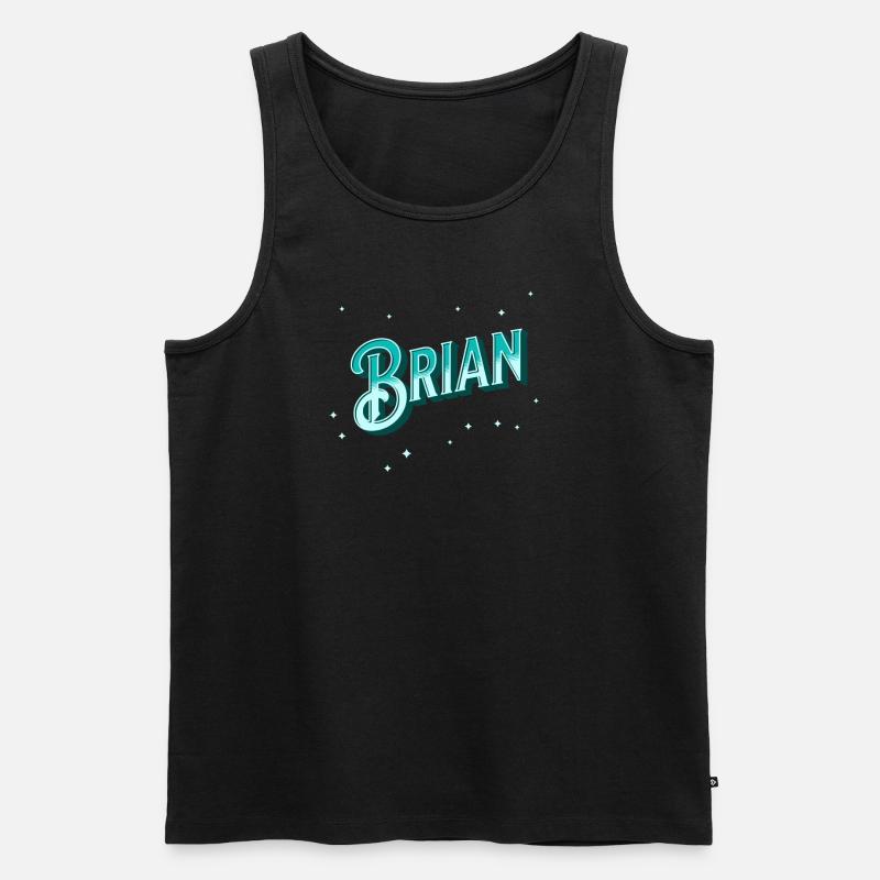 Brian Namen personalisiert - Männer Premium Bio Tank Top - Schwarz
