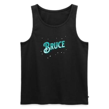 Bruce Namen personalisiert - Männer Premium Bio Tank Top - Schwarz - Vorne - AI Model Male 178 light (178cm)