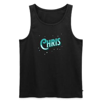 Chris Namen personalisiert - Männer Premium Bio Tank Top - Schwarz - Vorne - AI Model Male 178 light (178cm)
