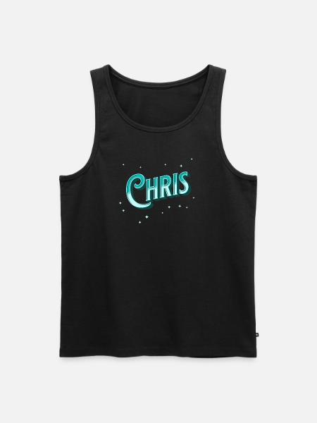 Chris' name personalized - Men's Premium Organic Tank Top - black