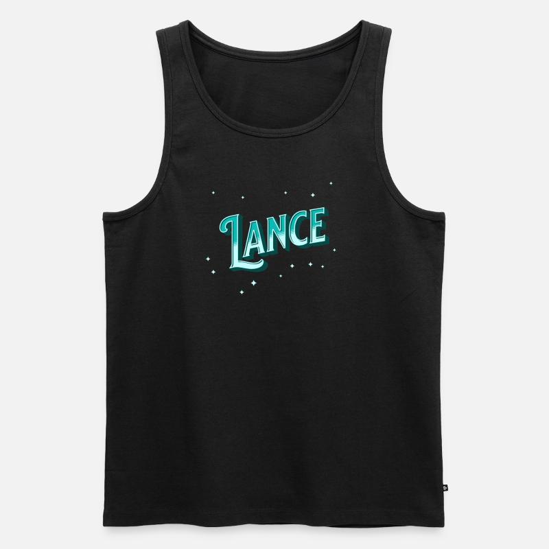 Lance name personalized - Men's Premium Organic Tank Top - black