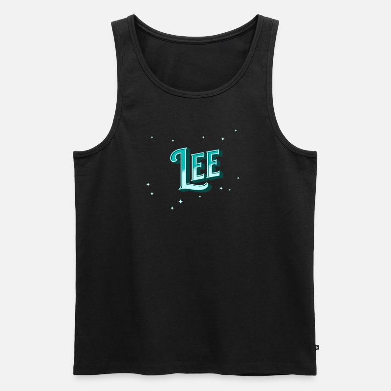 Lee name personalized - Men's Premium Organic Tank Top - black