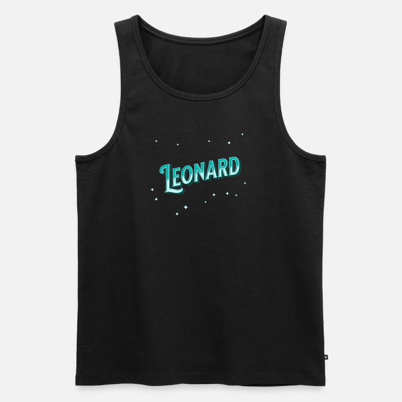 Leonard name personalized - Men's Premium Organic Tank Top - black