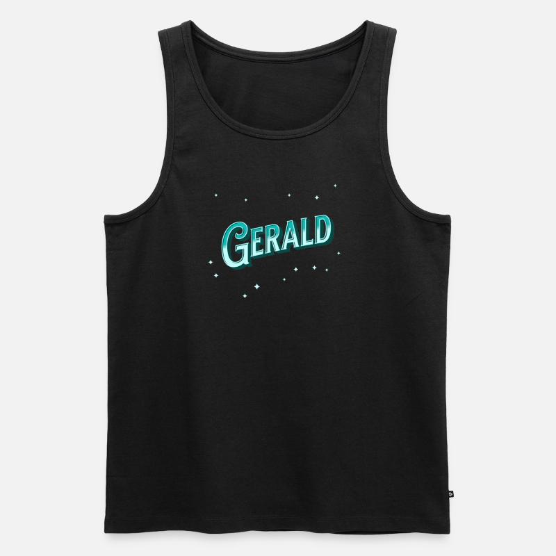 Gerald Namen personalisiert - Männer Premium Bio Tank Top - Schwarz