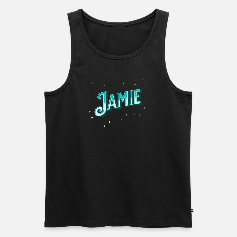 Jamie's name personalized - Men's Premium Organic Tank Top - black