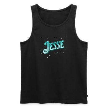 Jesse Namen personalisiert - Männer Premium Bio Tank Top - Schwarz - Vorne - AI Model Male 178 light (178cm)