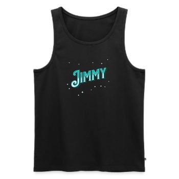 Jimmy Namen personalisiert - Männer Premium Bio Tank Top - Schwarz - Vorne - AI Model Male 178 light (178cm)