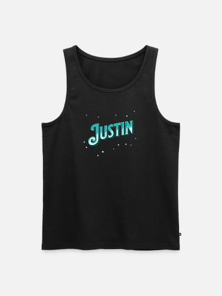 Justin's name personalized - Men's Premium Organic Tank Top - black