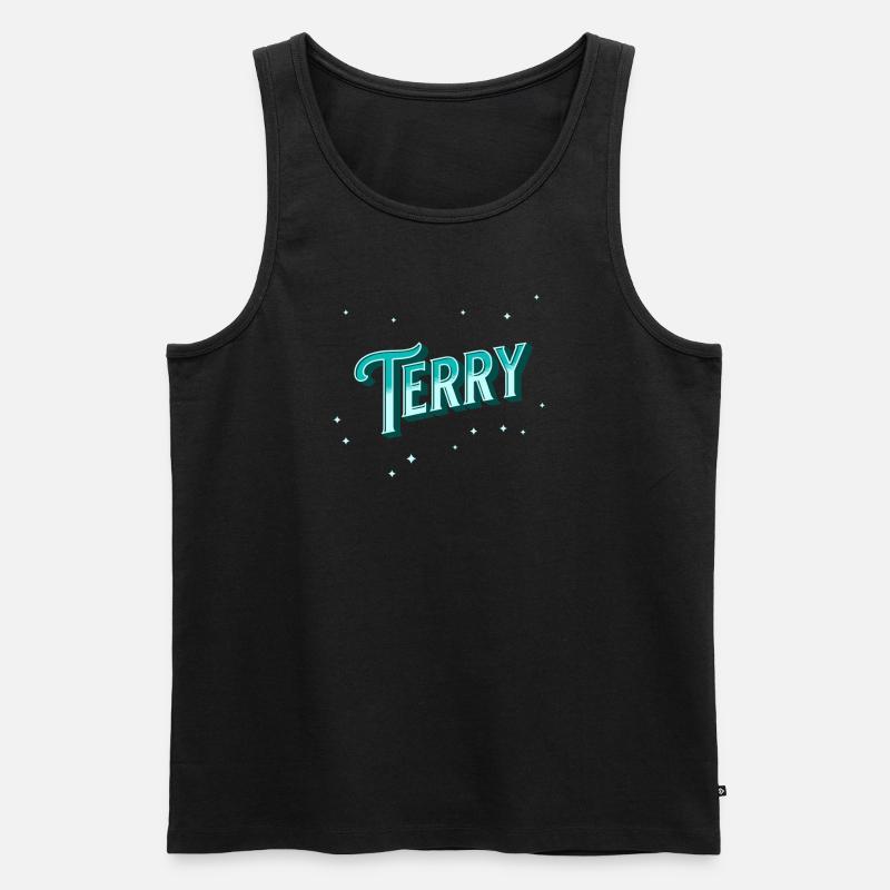 Terry name personalized - Men's Premium Organic Tank Top - black