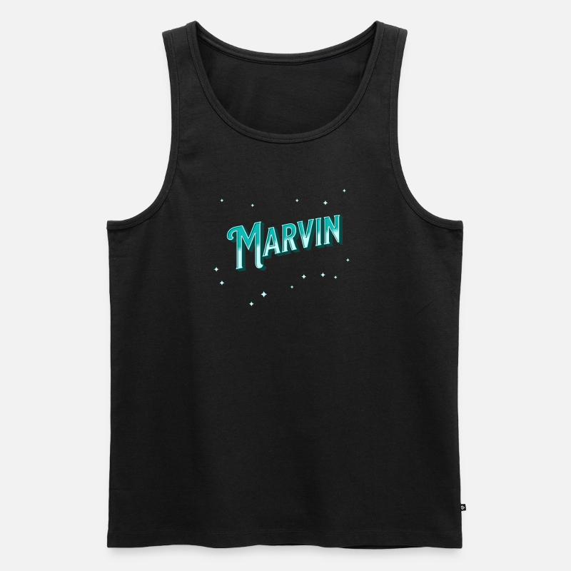 Marvin name personalized - Men's Premium Organic Tank Top - black