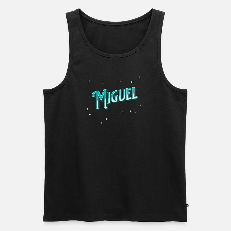 Miguel name personalized - Men's Premium Organic Tank Top - black
