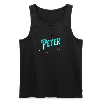 Nom de Peter personnalisé - Débardeur bio Premium Homme - noir - Devant - AI Model Male 178 light (178cm)