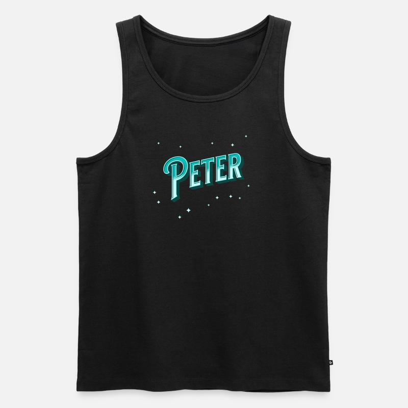 Nom de Peter personnalisé - Débardeur bio Premium Homme - noir