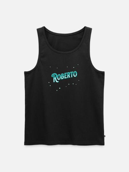 Roberto's name personalized - Men's Premium Organic Tank Top - black