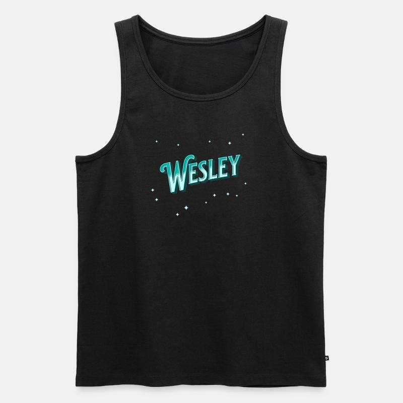 Wesley Namen personalisiert - Männer Premium Bio Tank Top - Schwarz