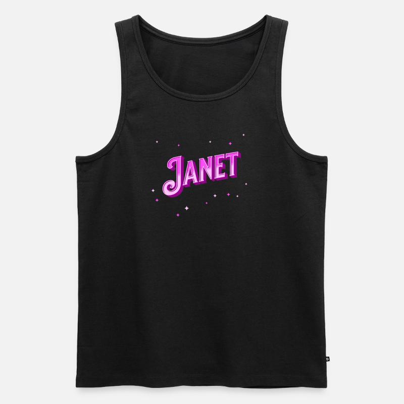 Janet name personalized - Men's Premium Organic Tank Top - black