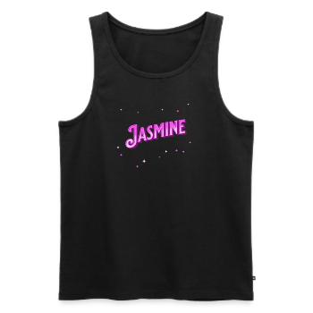 Jasmine name personalized - Men's Premium Organic Tank Top - black - Front - AI Model Male 178 light (178cm)